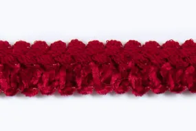 1/2"  Carmine Red Chenille Gimp Wool Blend Trim