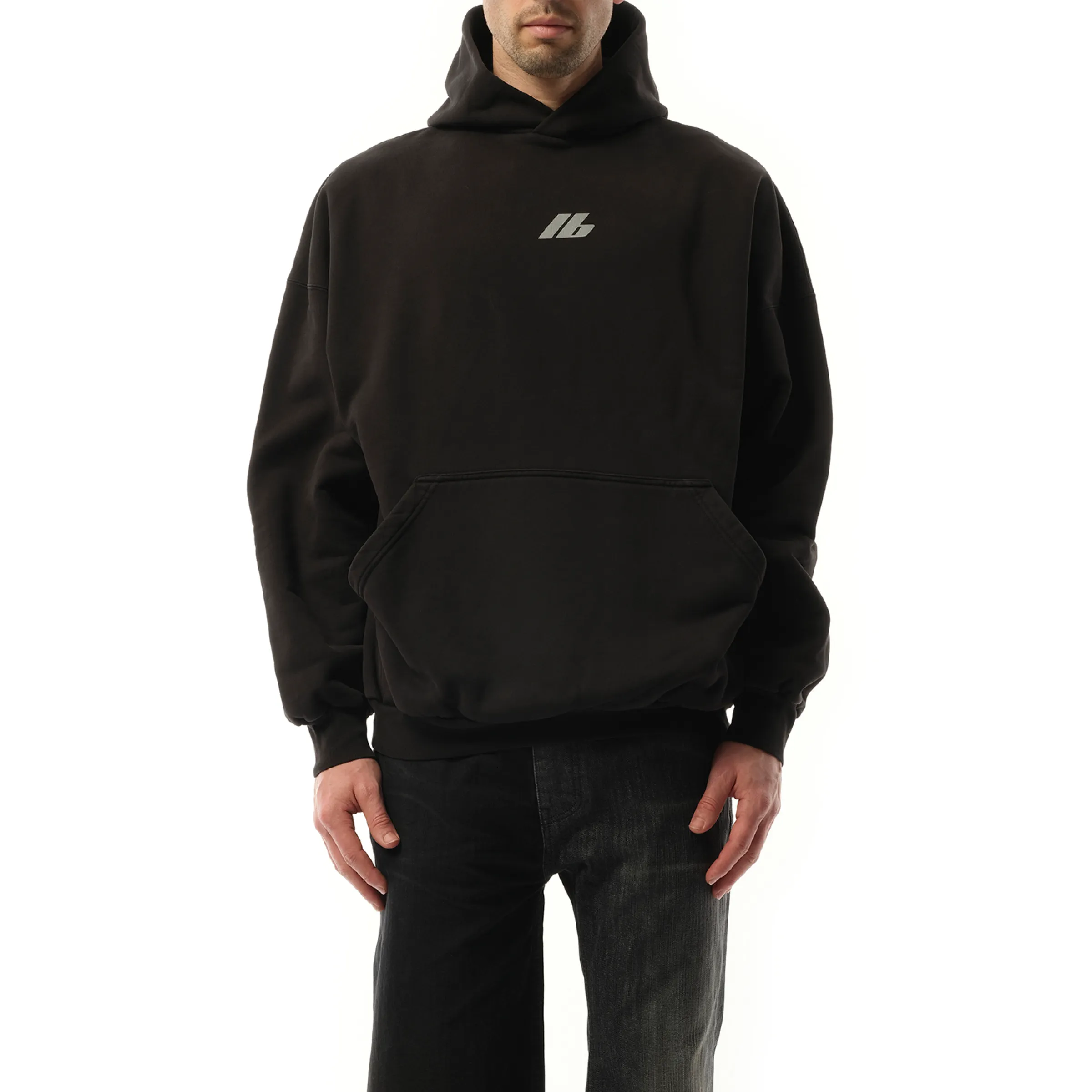 Activewear Oversized Hoodie in Faded Black