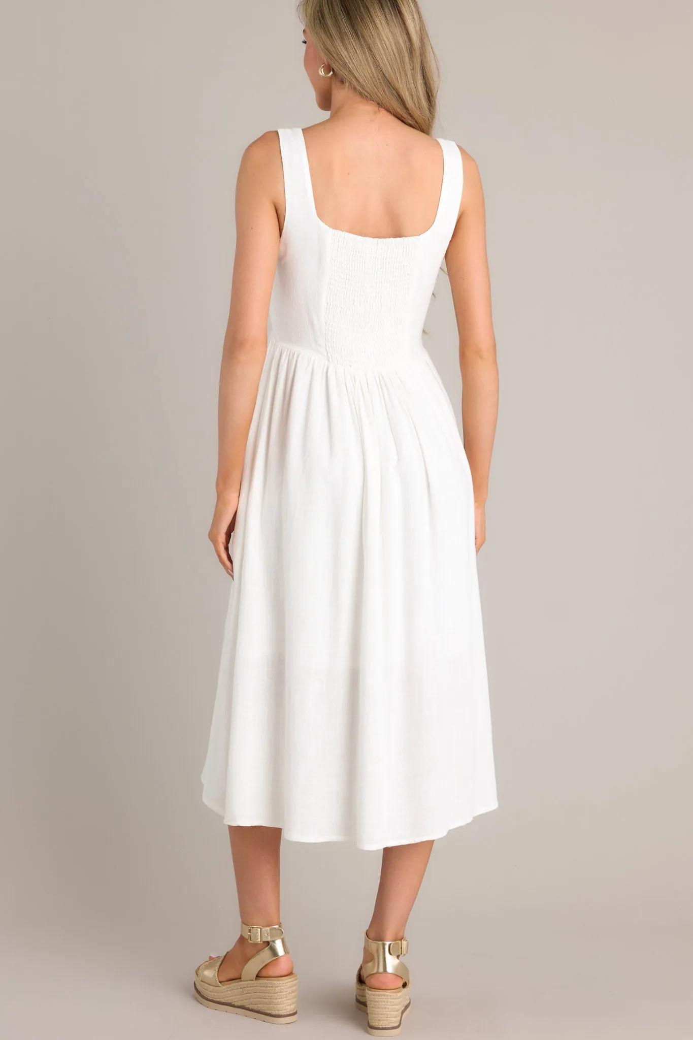 Angelic Aura White Midi Dress