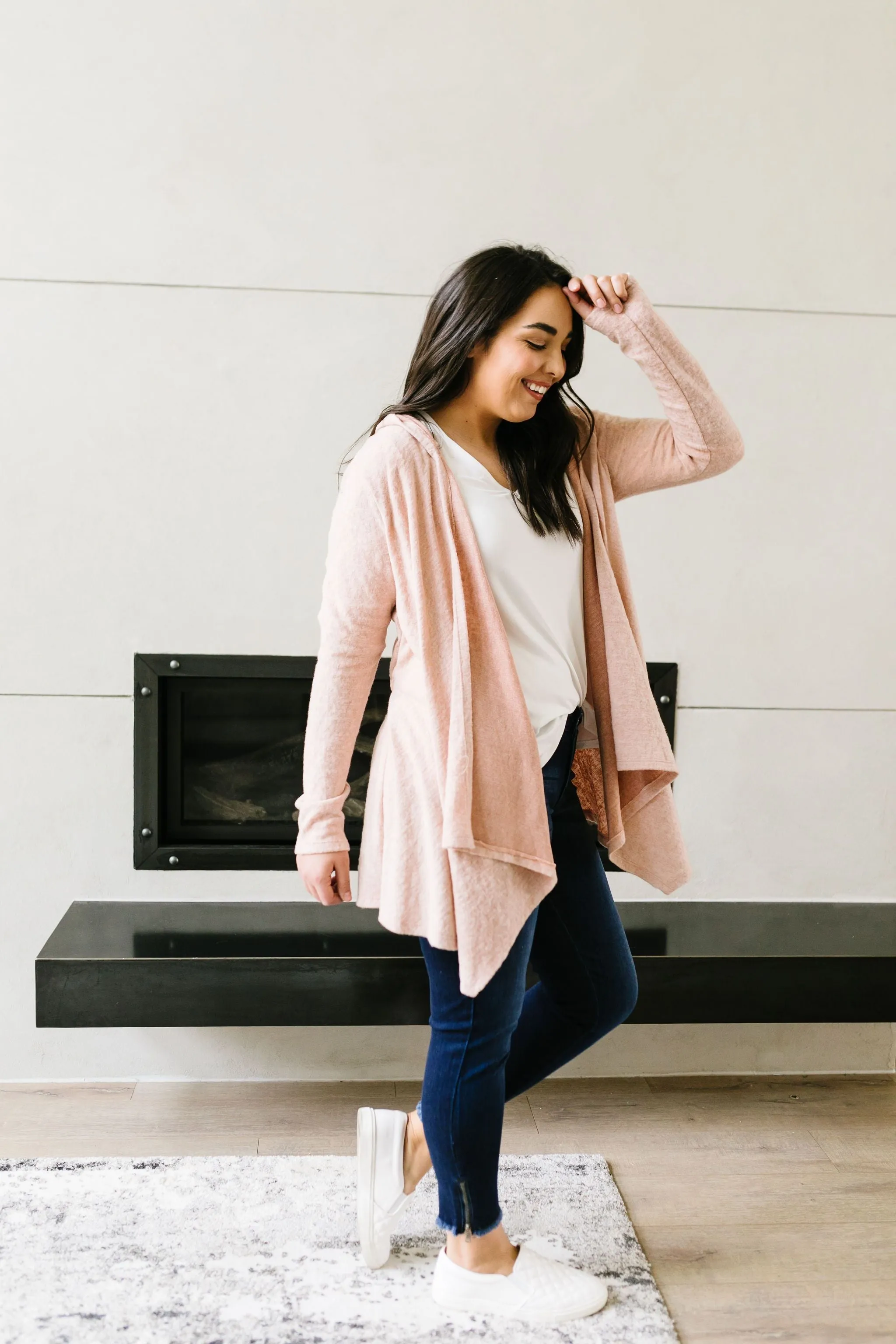 Blakely Blush Hooded Cardigan