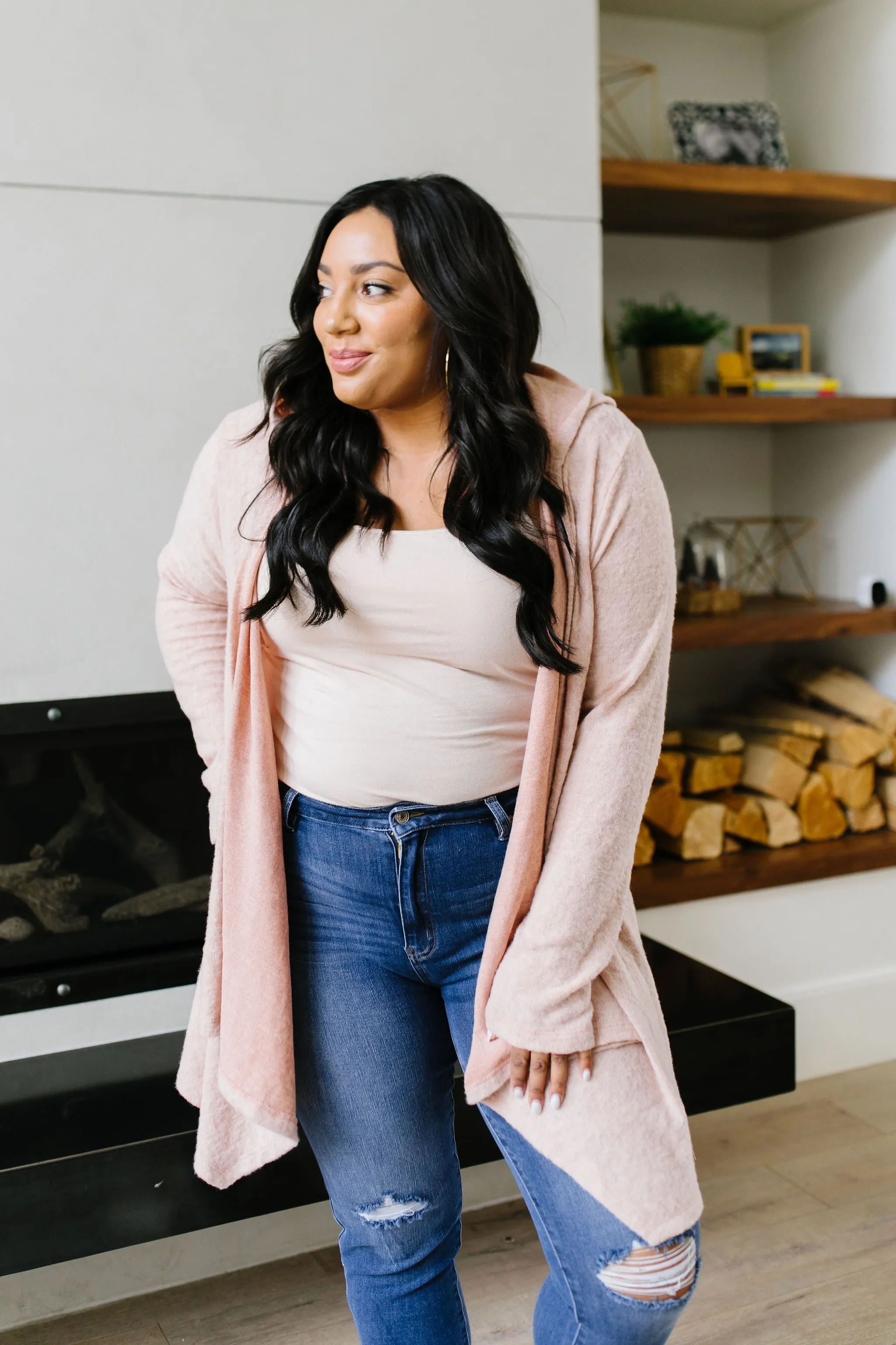 Blakely Blush Hooded Cardigan