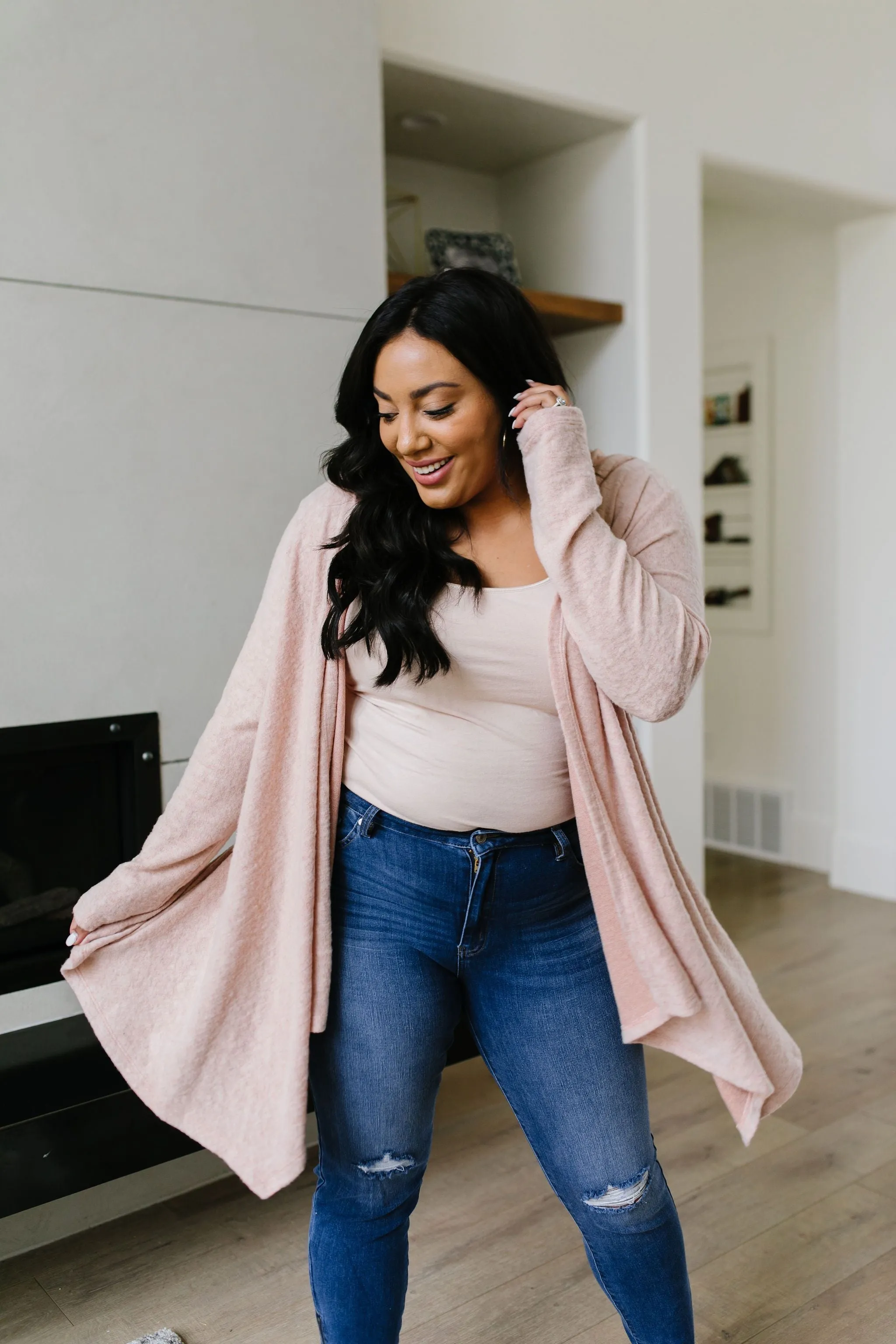 Blakely Blush Hooded Cardigan