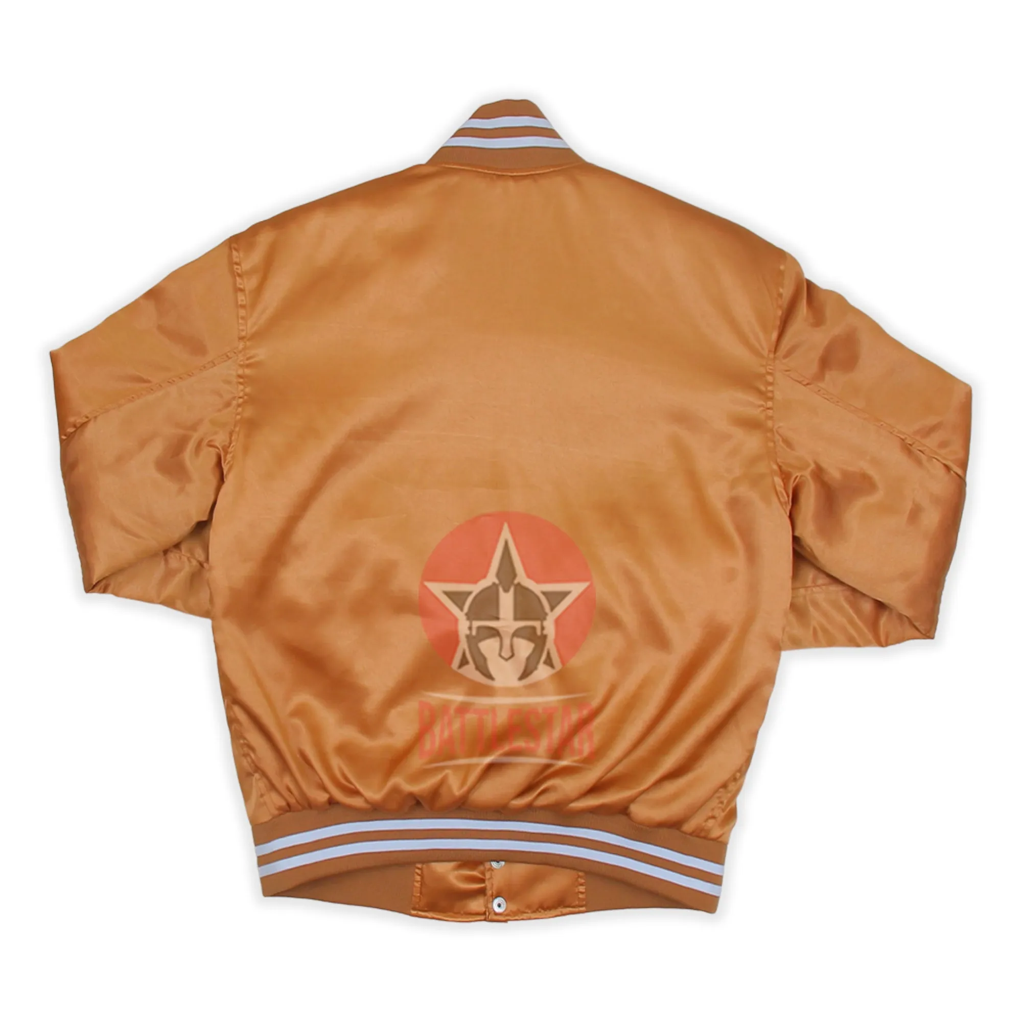 Brown Satin Varsity Baseball Jacket