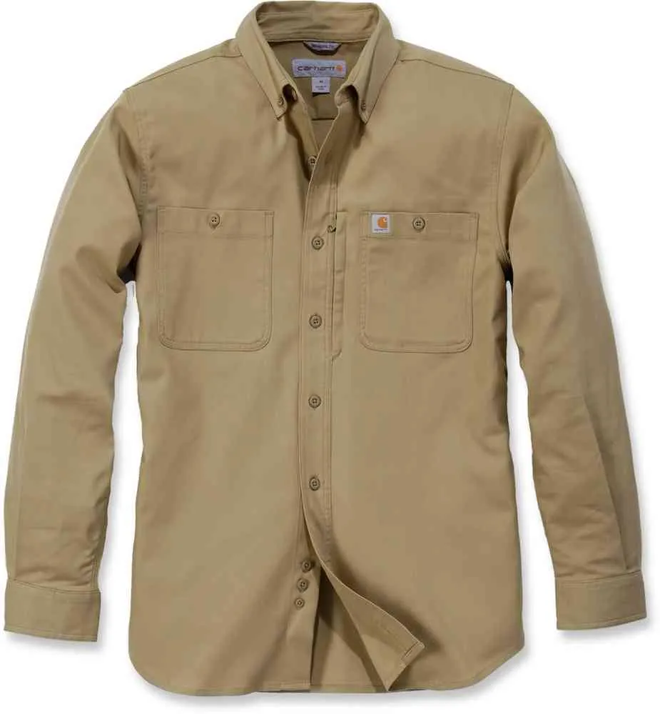 Carhartt Rugged Professional Work Long Sleeve Shirt, Dark Khaki