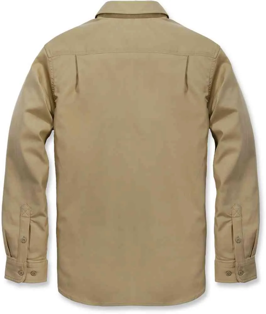 Carhartt Rugged Professional Work Long Sleeve Shirt, Dark Khaki