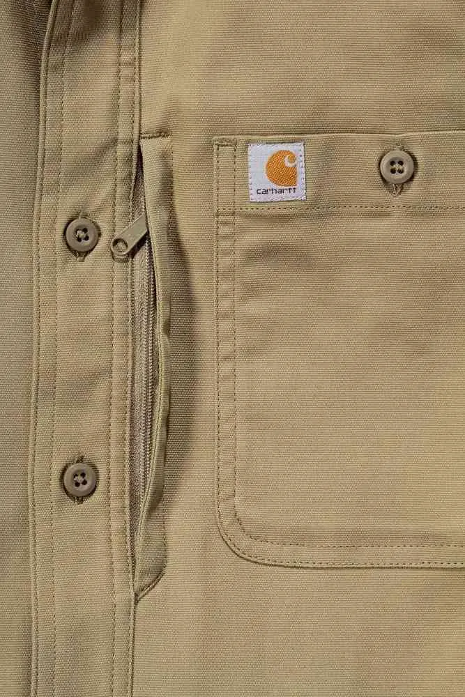 Carhartt Rugged Professional Work Long Sleeve Shirt, Dark Khaki