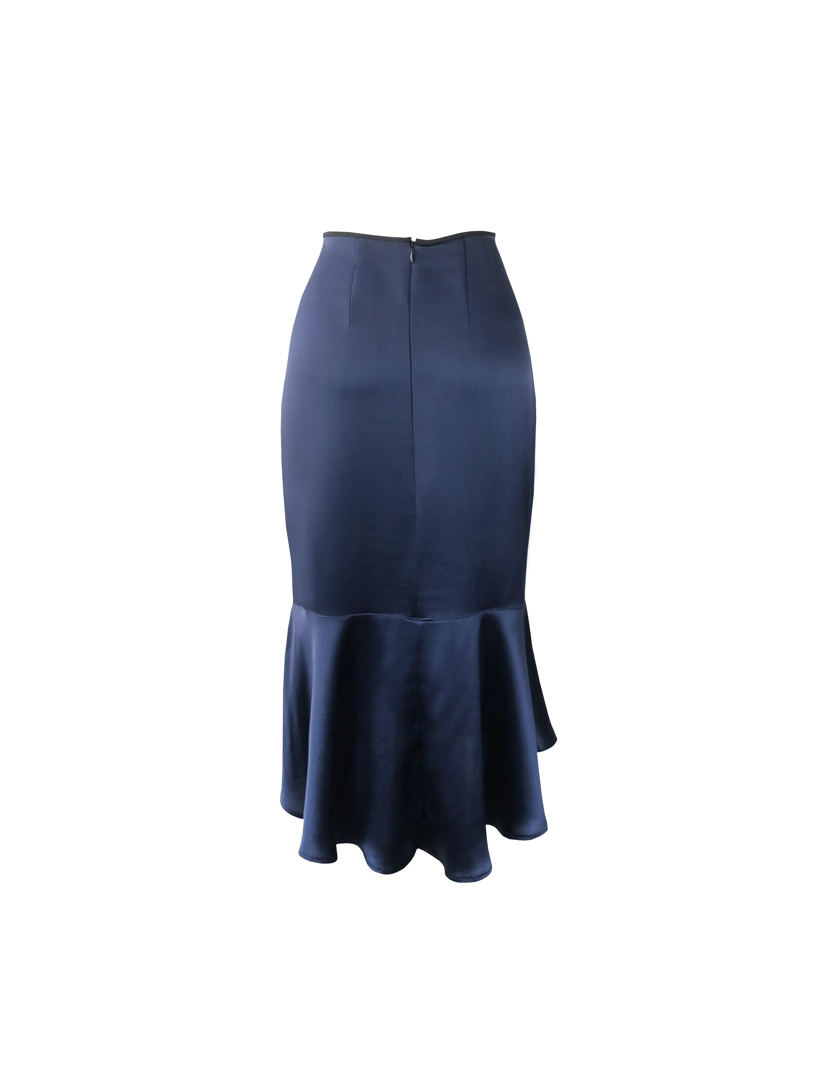 Chloe skirt with see through panel in navy