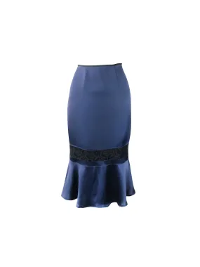 Chloe skirt with see through panel in navy