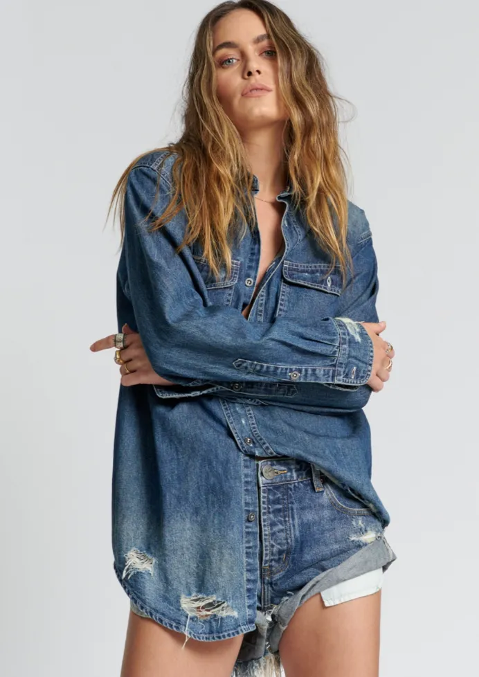 Classic Denim Shirt Used Blue