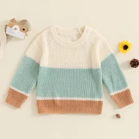 Color Block Knitted Baby Sweater Top