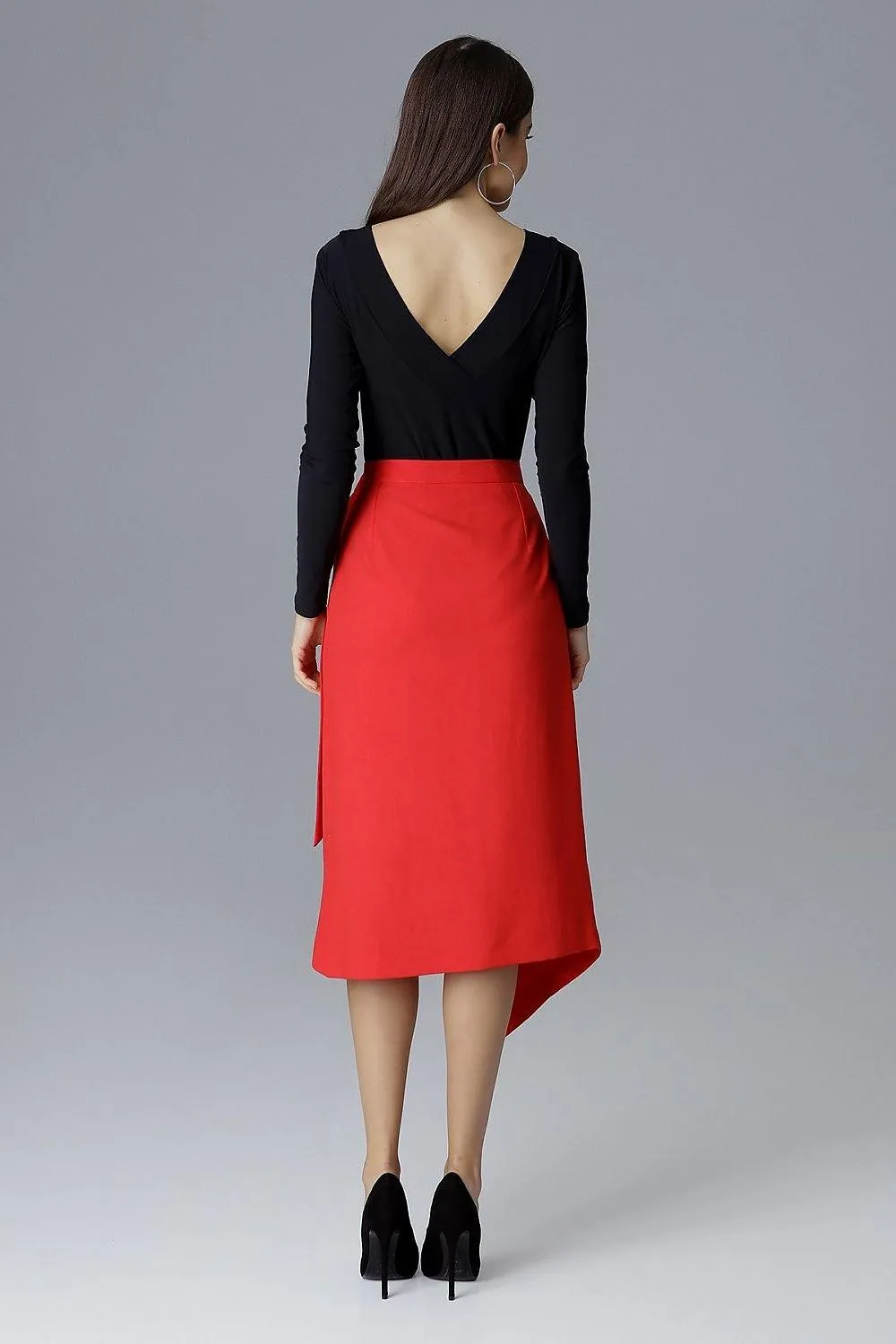 Draped Asymmetrical Tie-Waist Skirt