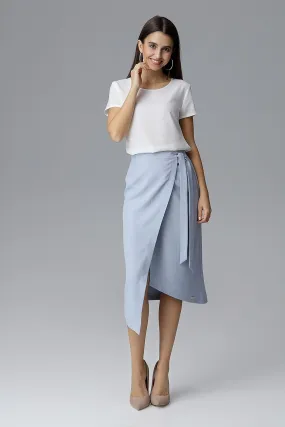 Draped Asymmetrical Tie-Waist Skirt