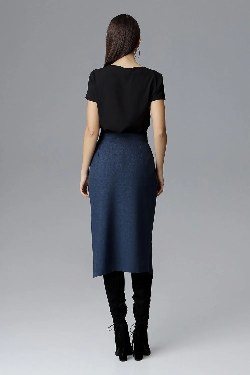 Draped Asymmetrical Tie-Waist Skirt