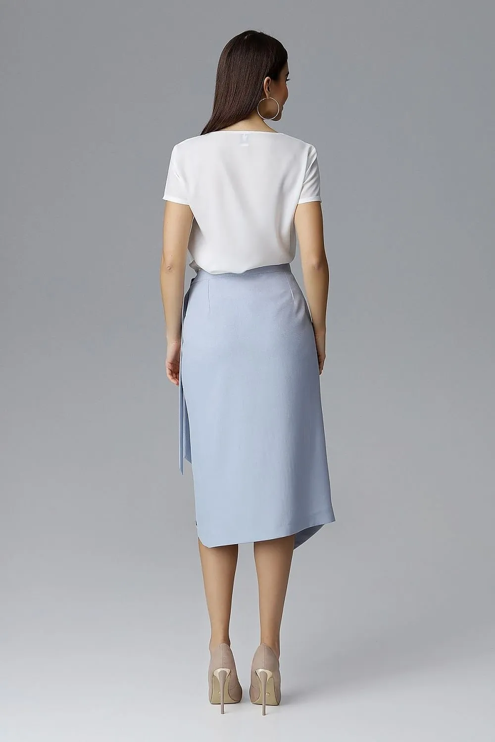 Draped Asymmetrical Tie-Waist Skirt