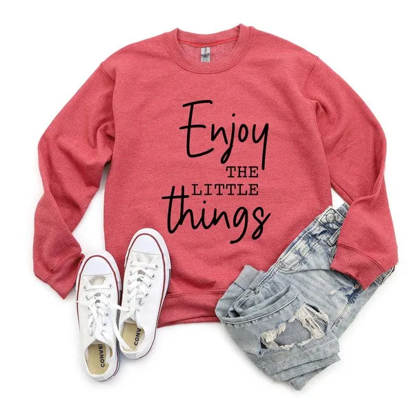 Enjoy The Little Things Script Graphic Sweatshirt