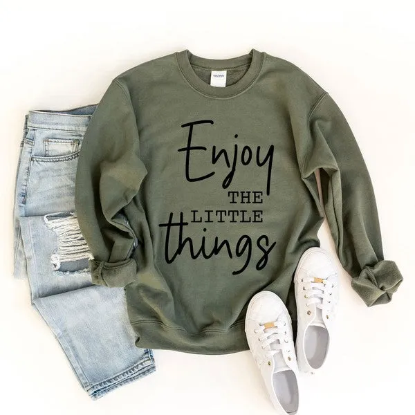 Enjoy The Little Things Script Graphic Sweatshirt