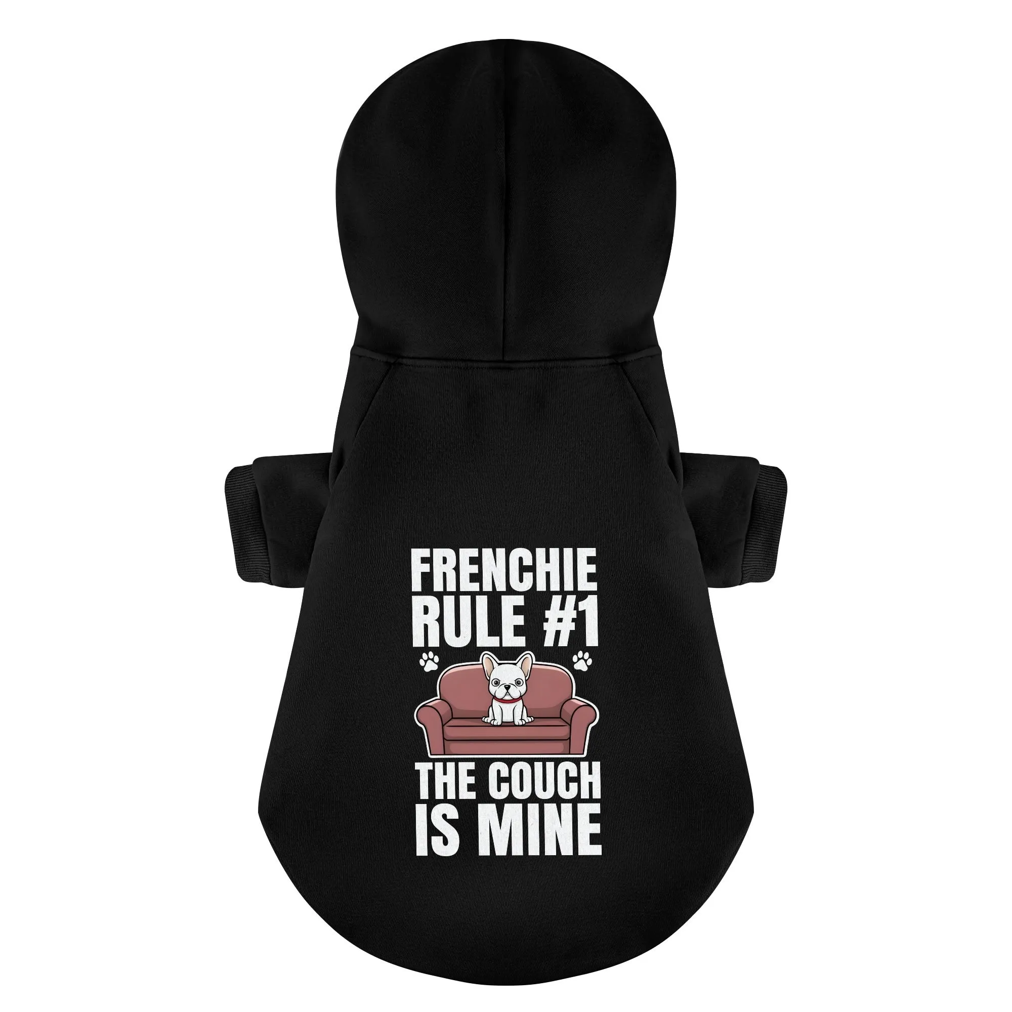 Frenchie rule #1: The couch is mine  -  Personalized French Bulldog Hoodies with Funny Quotes – Stylish, Cozy, and Premium 100% Cotton