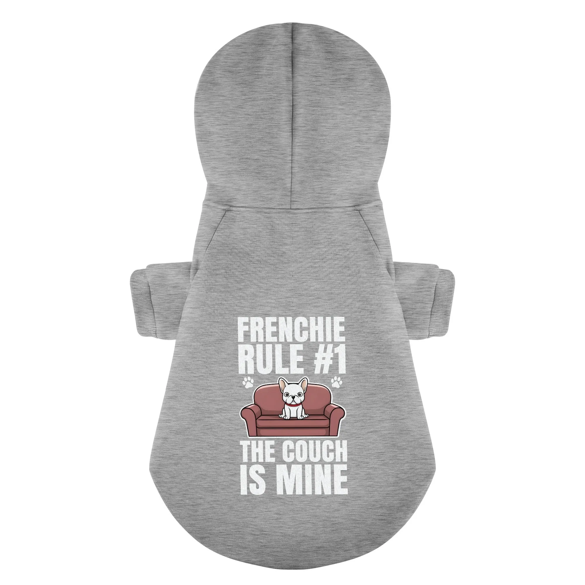 Frenchie rule #1: The couch is mine  -  Personalized French Bulldog Hoodies with Funny Quotes – Stylish, Cozy, and Premium 100% Cotton