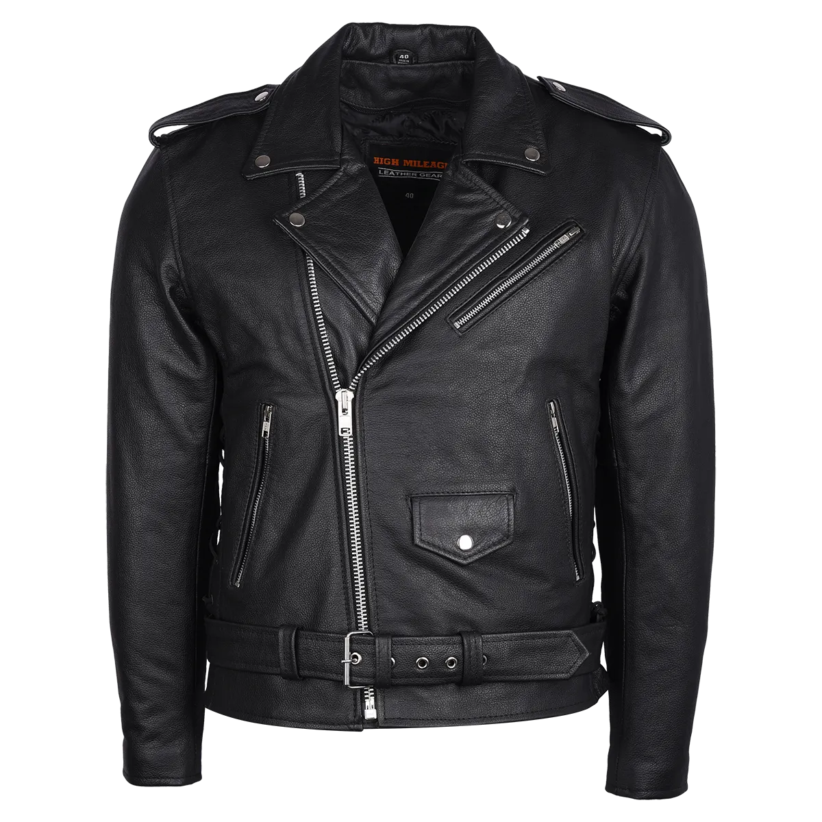 HMM525 Eagle Embossed Classic Biker Jacket