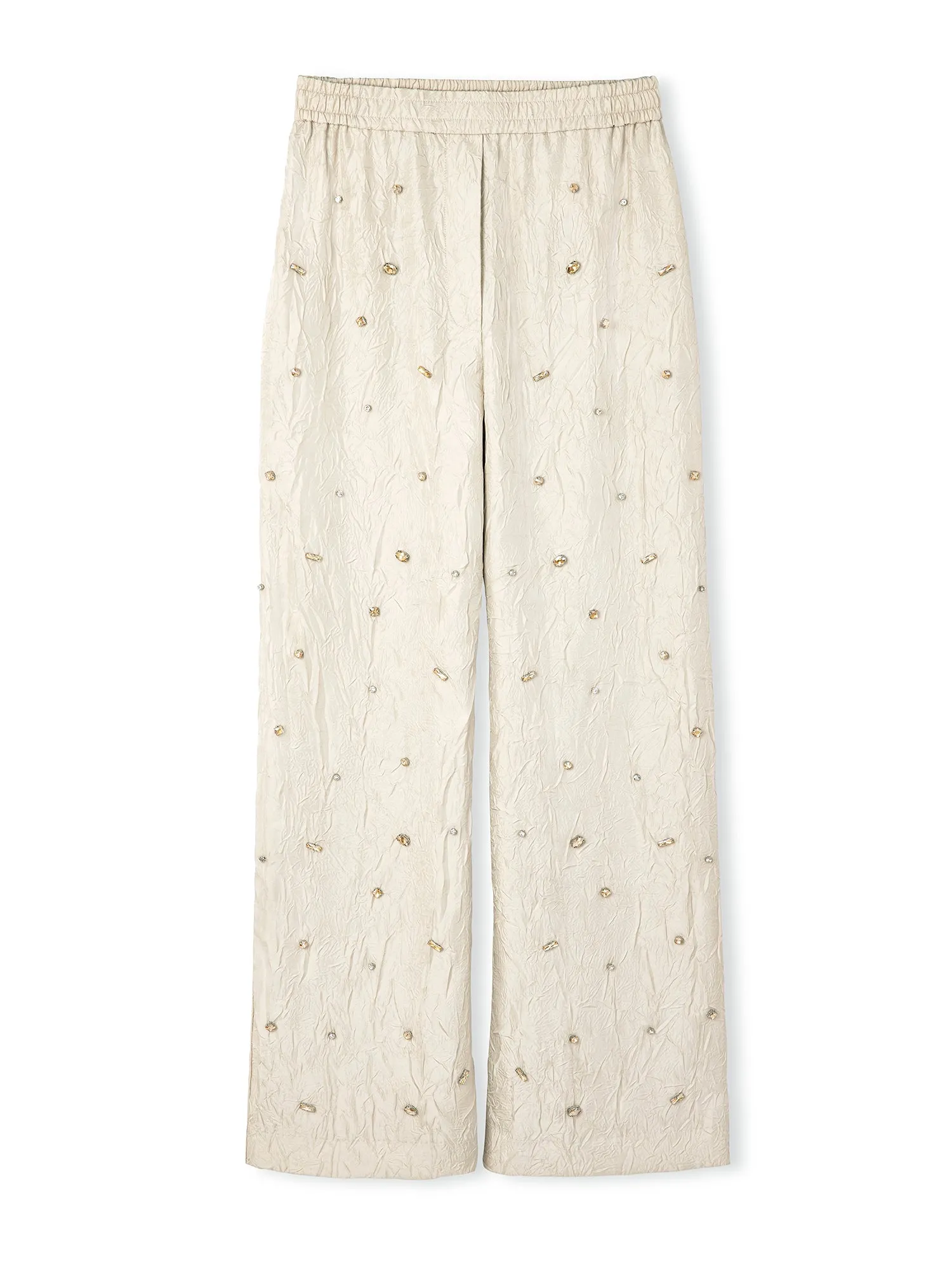 Ipekyol Embroidered Wide Leg Fit Trousers Stone