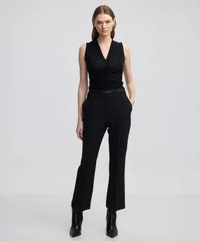 Ipekyol Faux Leather Piping Trousers Black