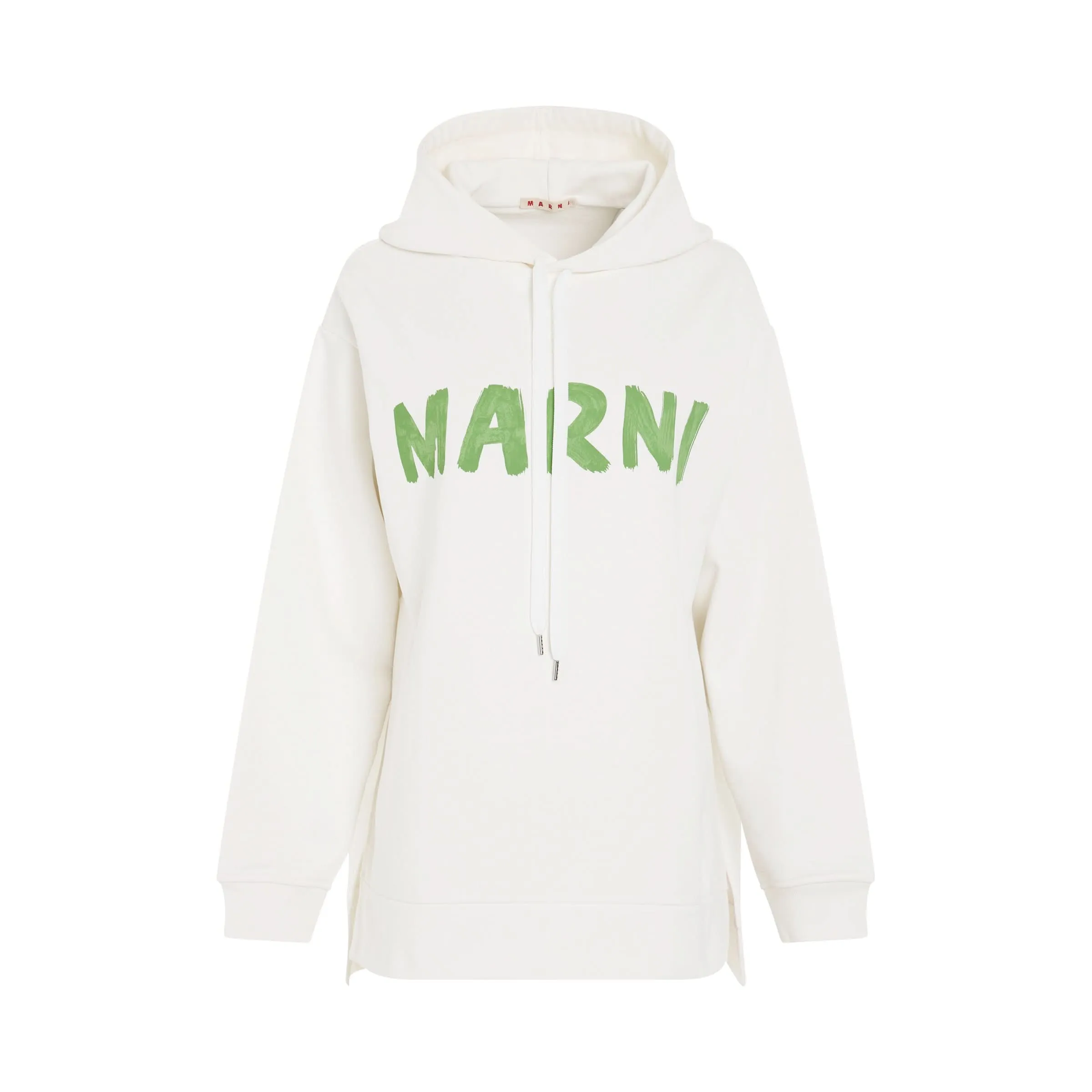 Logo Printed Hoodie in White