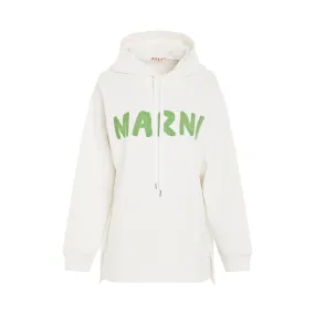 Logo Printed Hoodie in White