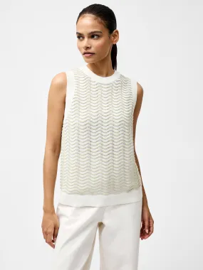 London Sleeveless Wave Knit Jumper