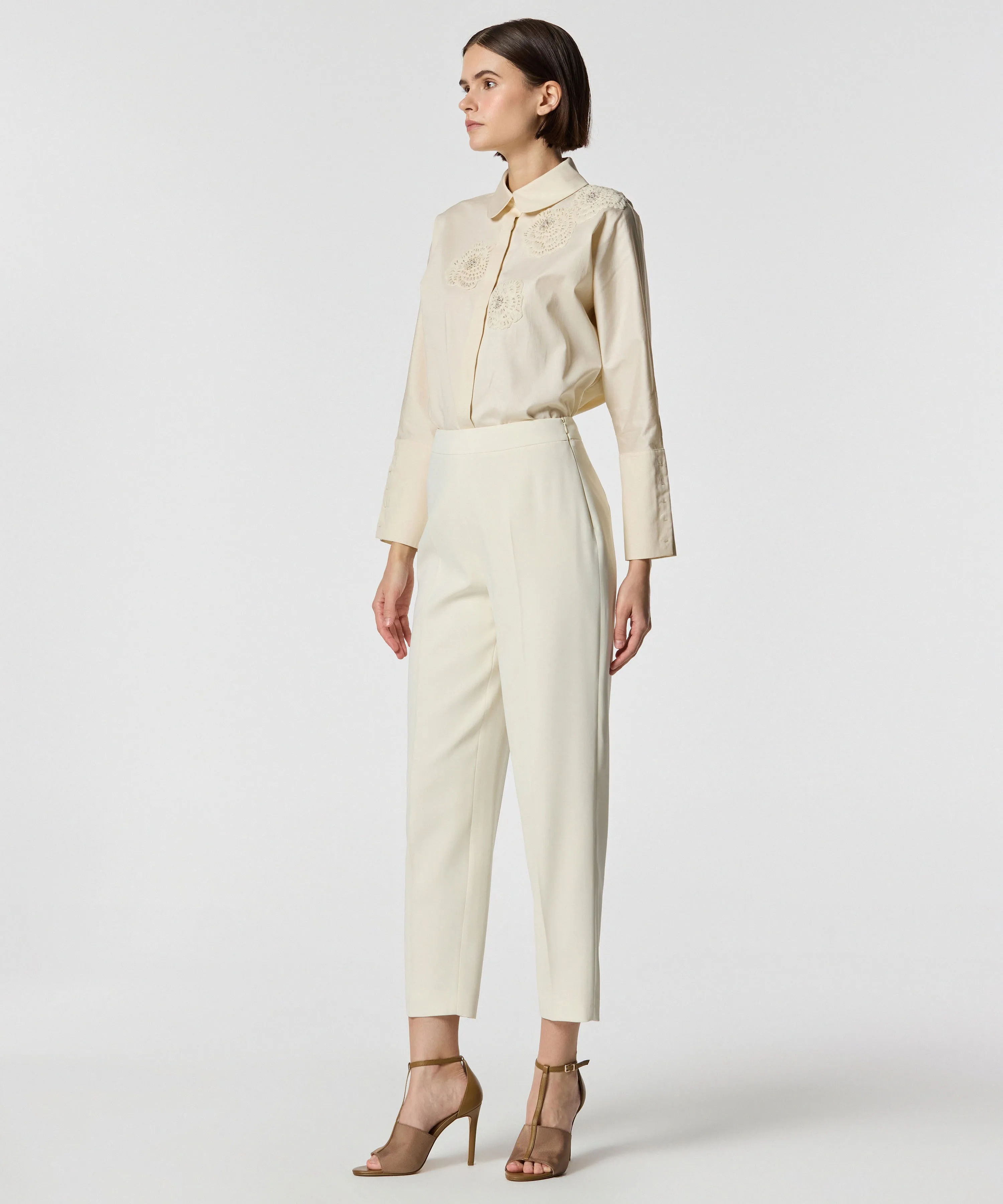 Machka Cigarette Fit Trousers Off White