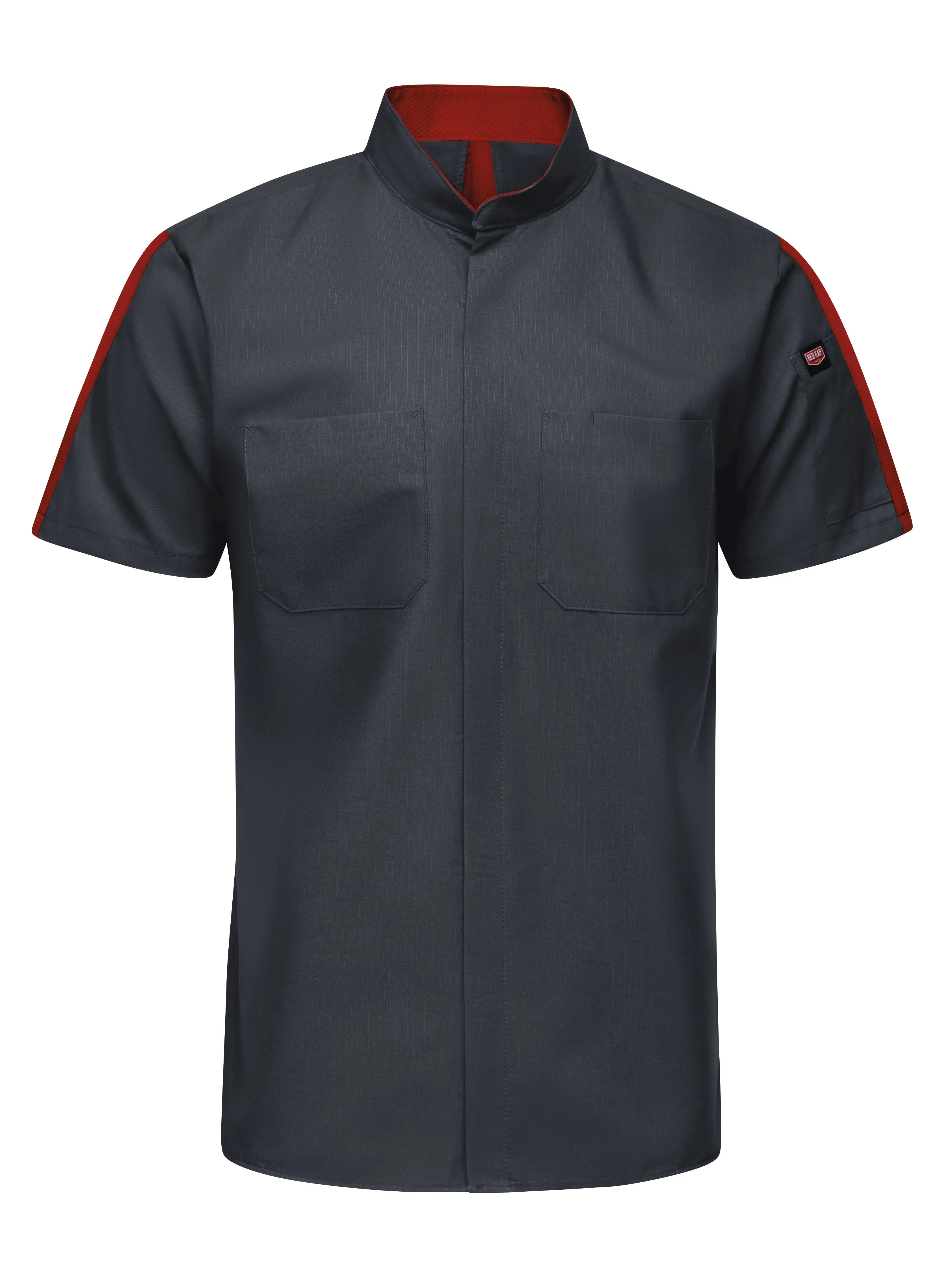 Men's Short Sleeve Two Tone Pro  Work Shirt with OilBlok and Mimix SX46 - Charcoal|Fireball