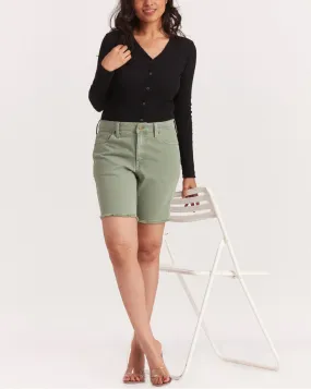 Mid Rise Colored Shorts - Washed Jade