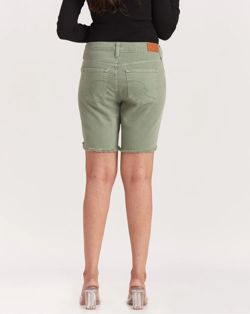 Mid Rise Colored Shorts - Washed Jade