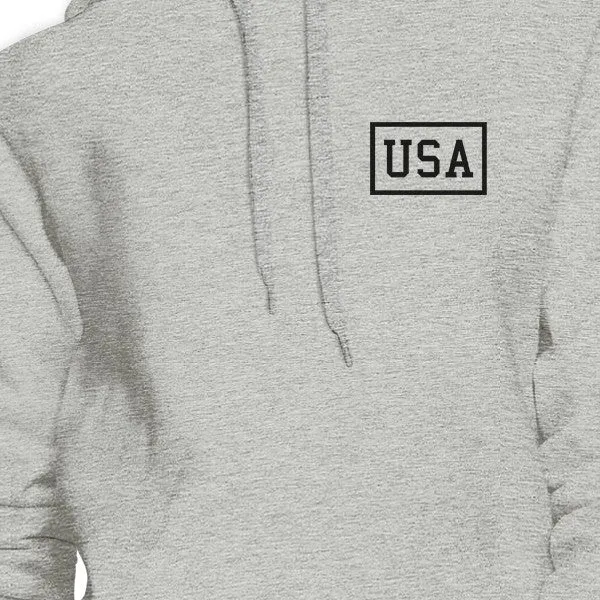 Mini USA Trendy Design Unisex Grey Sweatshirt Pullover Fleece