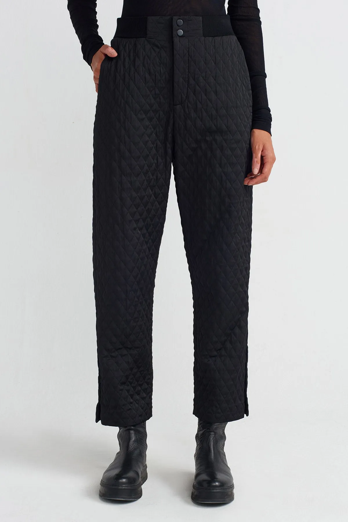 Nu Quilted Pants Black/Nude