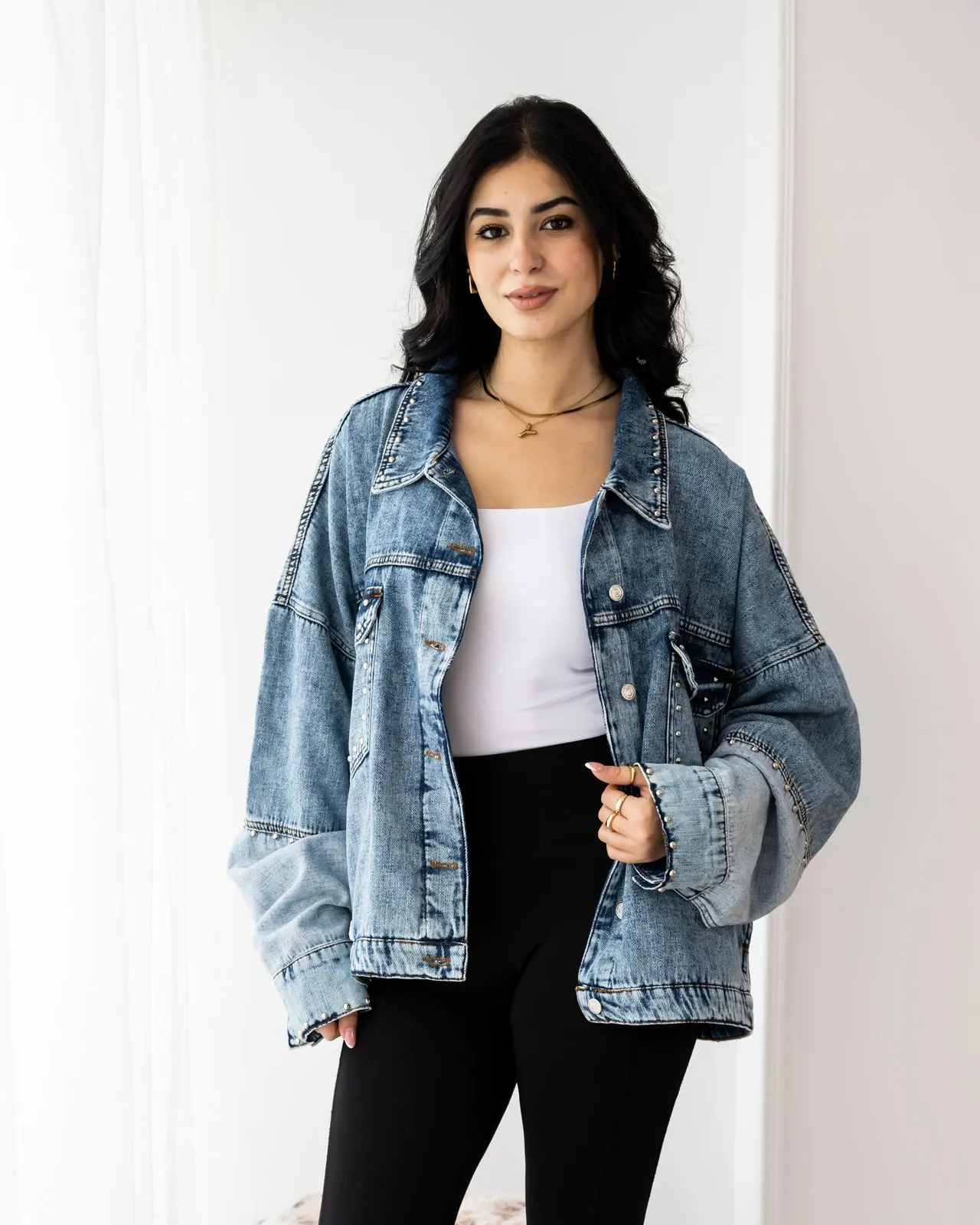 Oversized denim jacket - blue