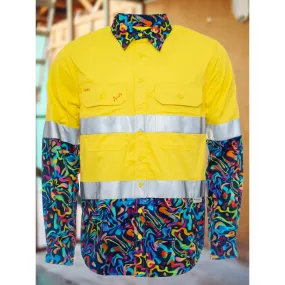 PEARLER YELLOW DAY/NIGHT HI VIS 2.0 FULL BUTTON WORK SHIRT