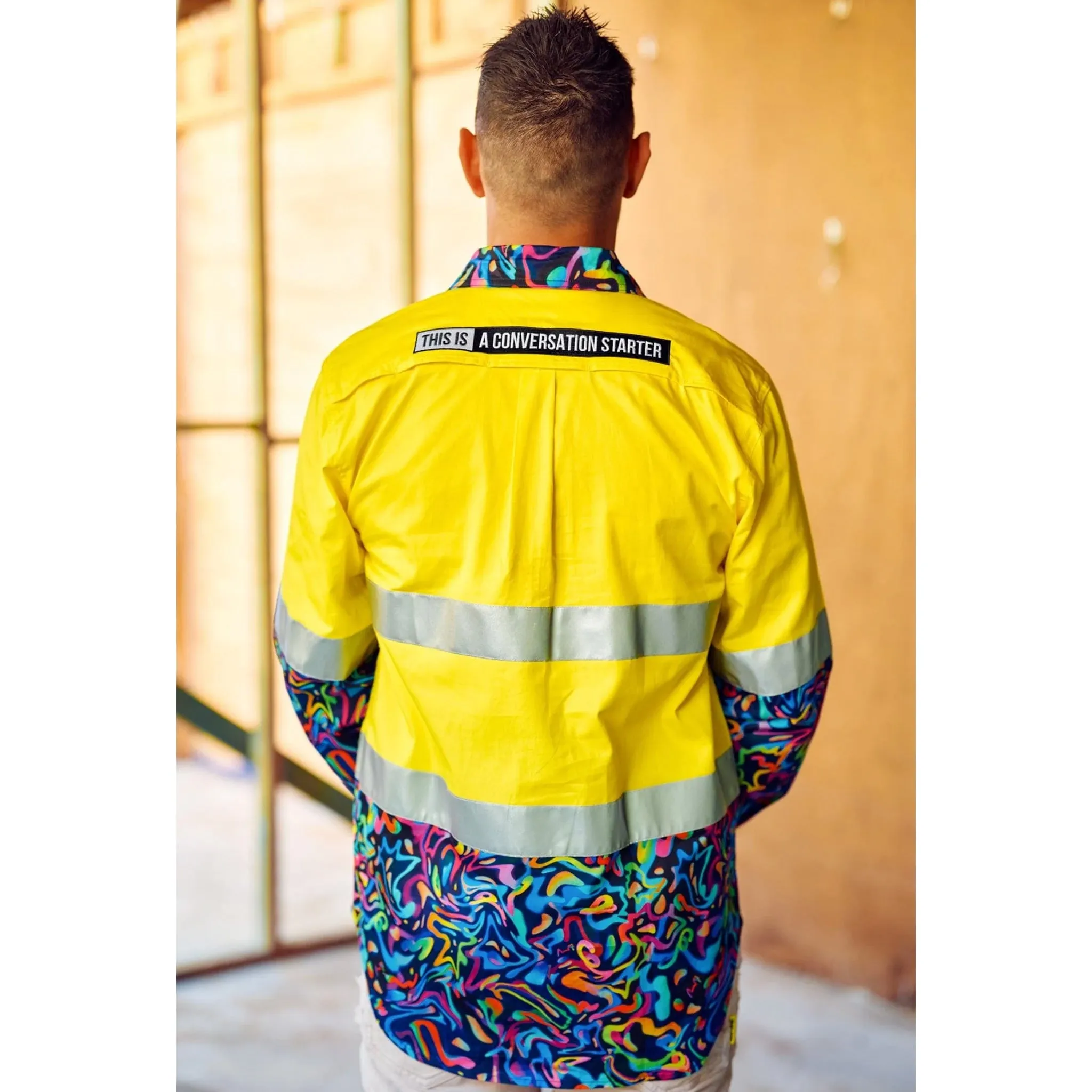 PEARLER YELLOW DAY/NIGHT HI VIS 2.0 FULL BUTTON WORK SHIRT