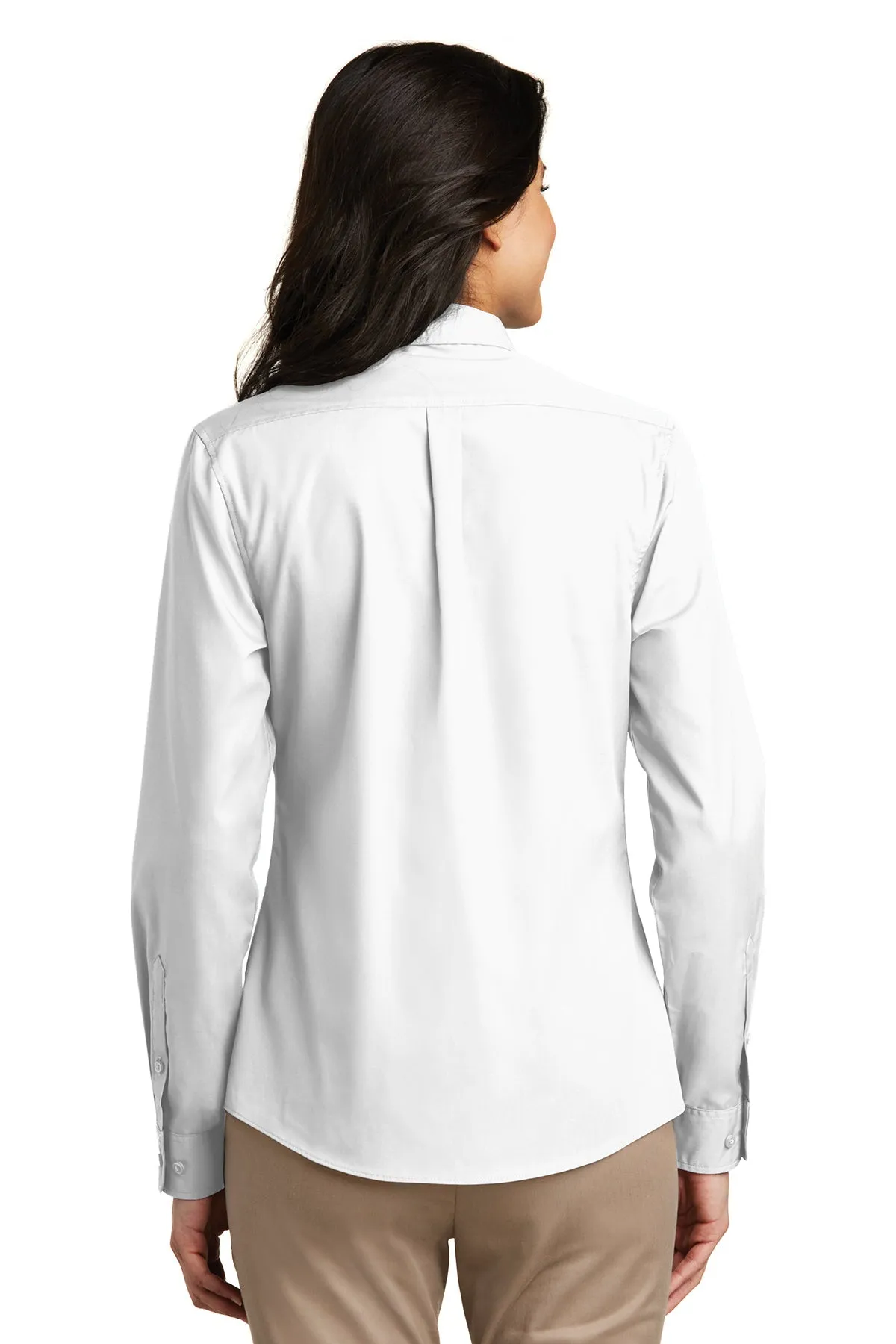 Port Authority Ladies Carefree Poplin Shirt, White [Ken Anderson Alliance]