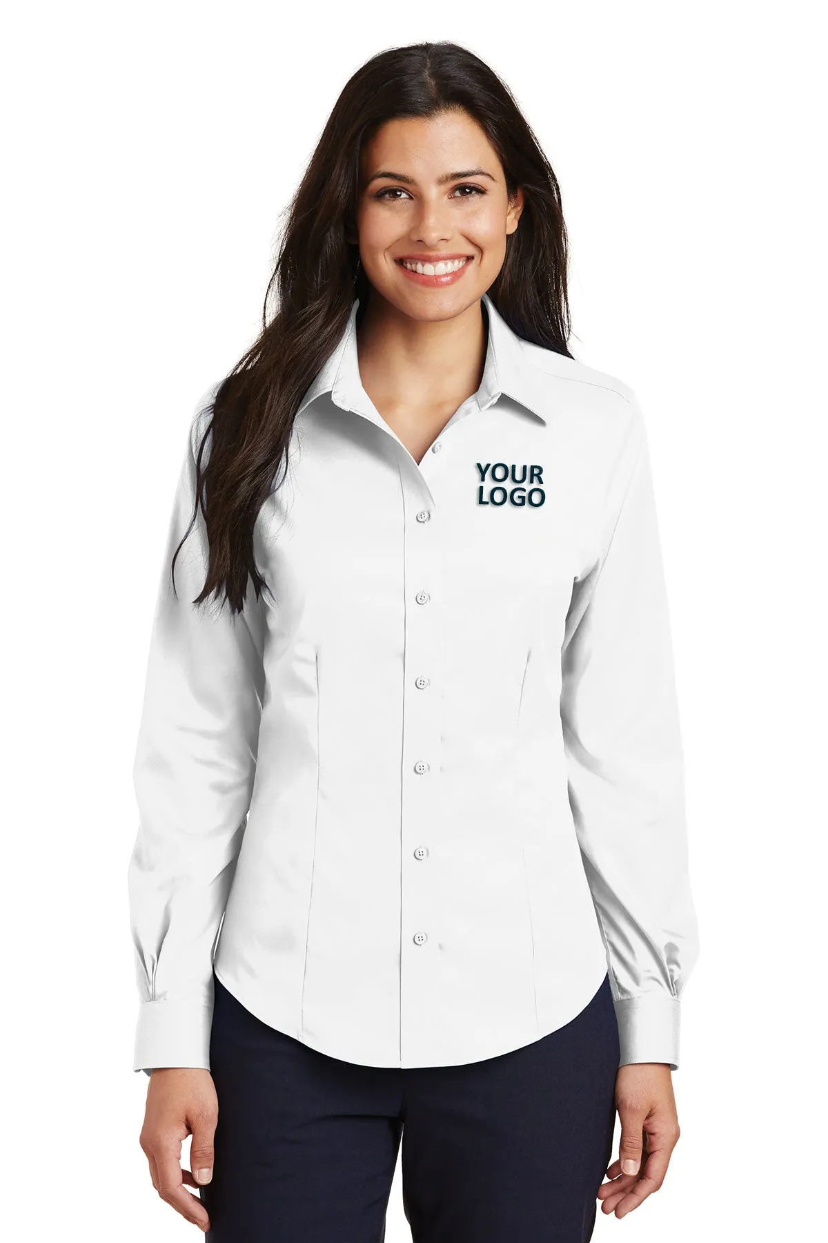 Port Authority Ladies Non-Iron Custom Twill Shirts, White