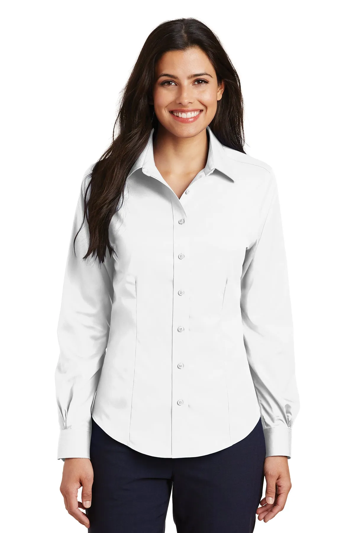 Port Authority Ladies Non-Iron Custom Twill Shirts, White