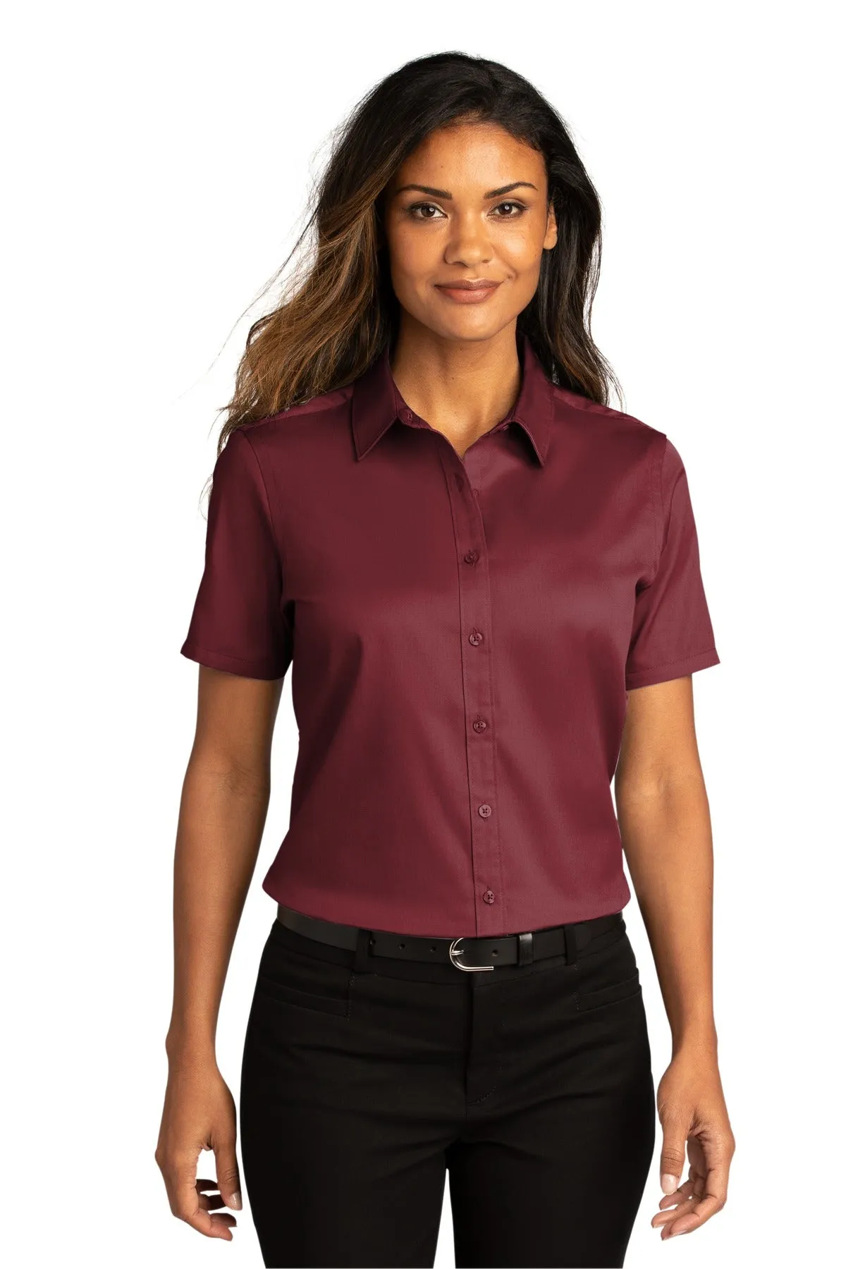 Port Authority Ladies Short Sleeve SuperPro React™Twill Shirt. LW809