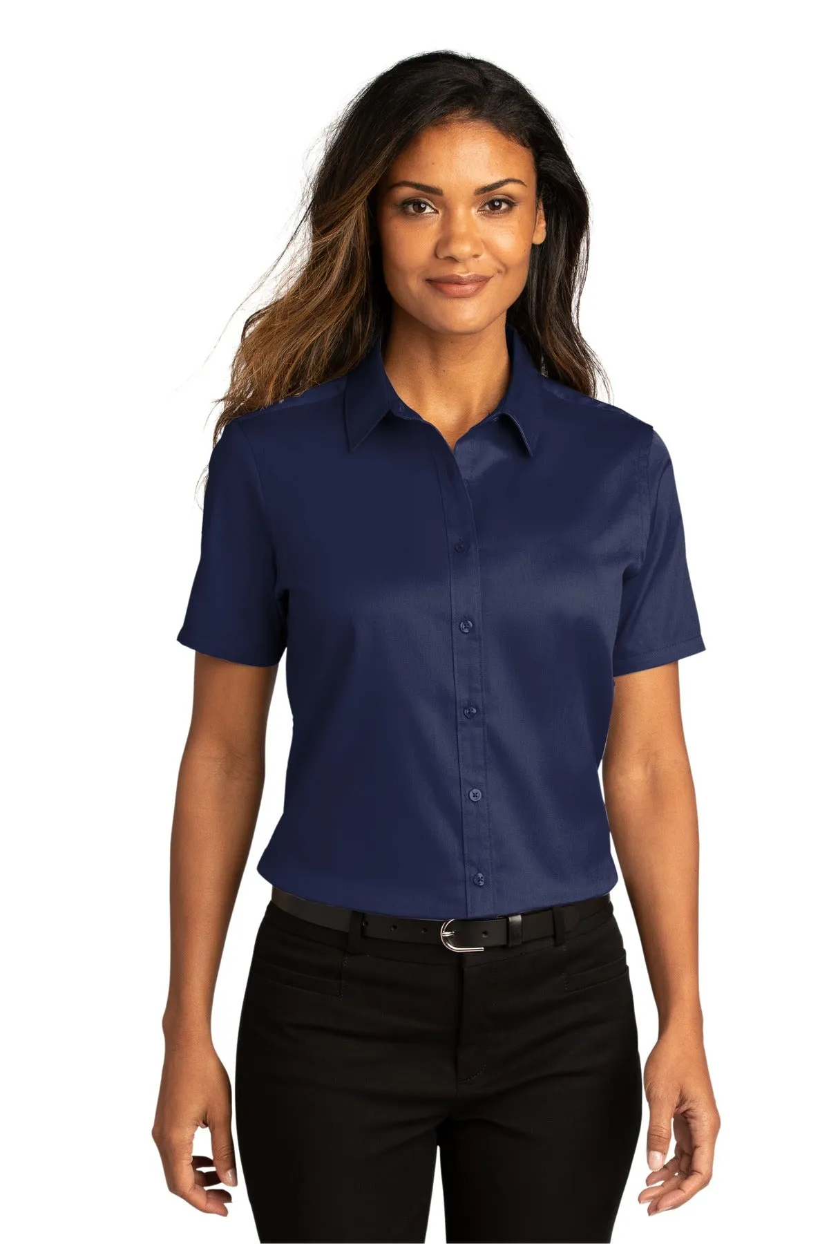 Port Authority Ladies Short Sleeve SuperPro React™Twill Shirt. LW809