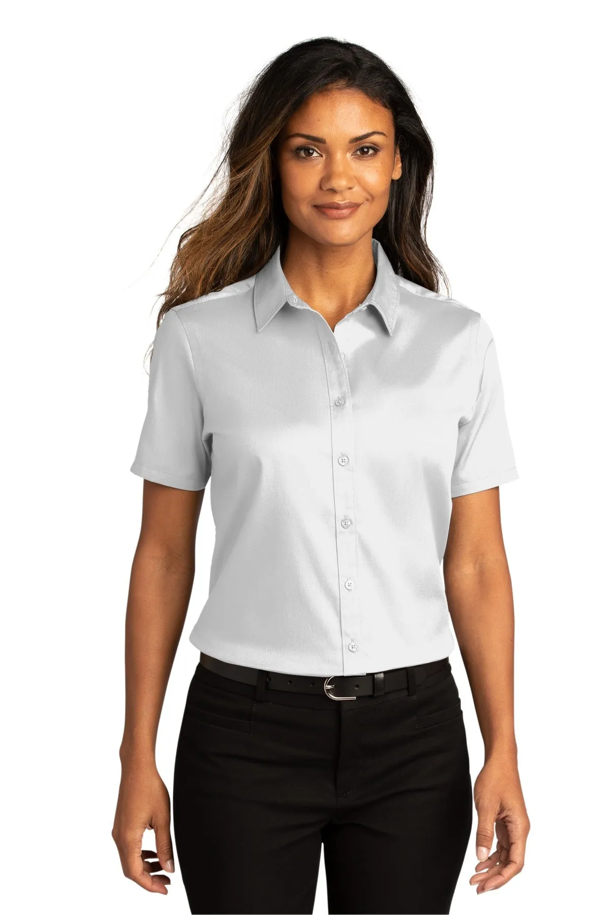 Port Authority Ladies Short Sleeve SuperPro React™Twill Shirt. LW809