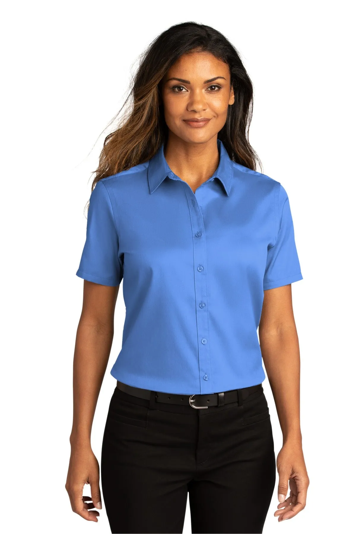 Port Authority Ladies Short Sleeve SuperPro React™Twill Shirt. LW809