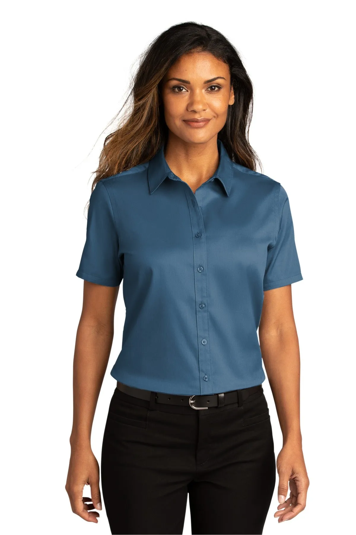 Port Authority Ladies Short Sleeve SuperPro React™Twill Shirt. LW809