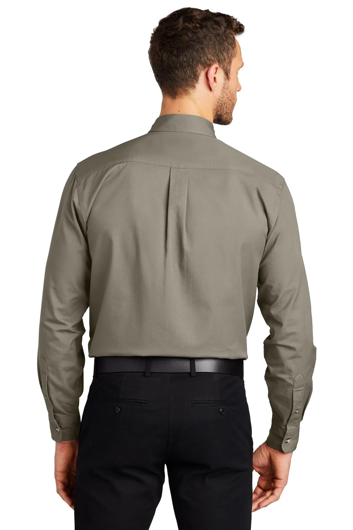 Port Authority Tall Branded Twill Shirts, Khaki