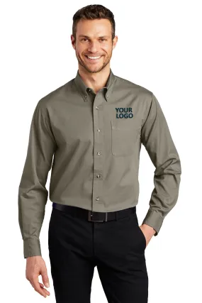 Port Authority Tall Branded Twill Shirts, Khaki