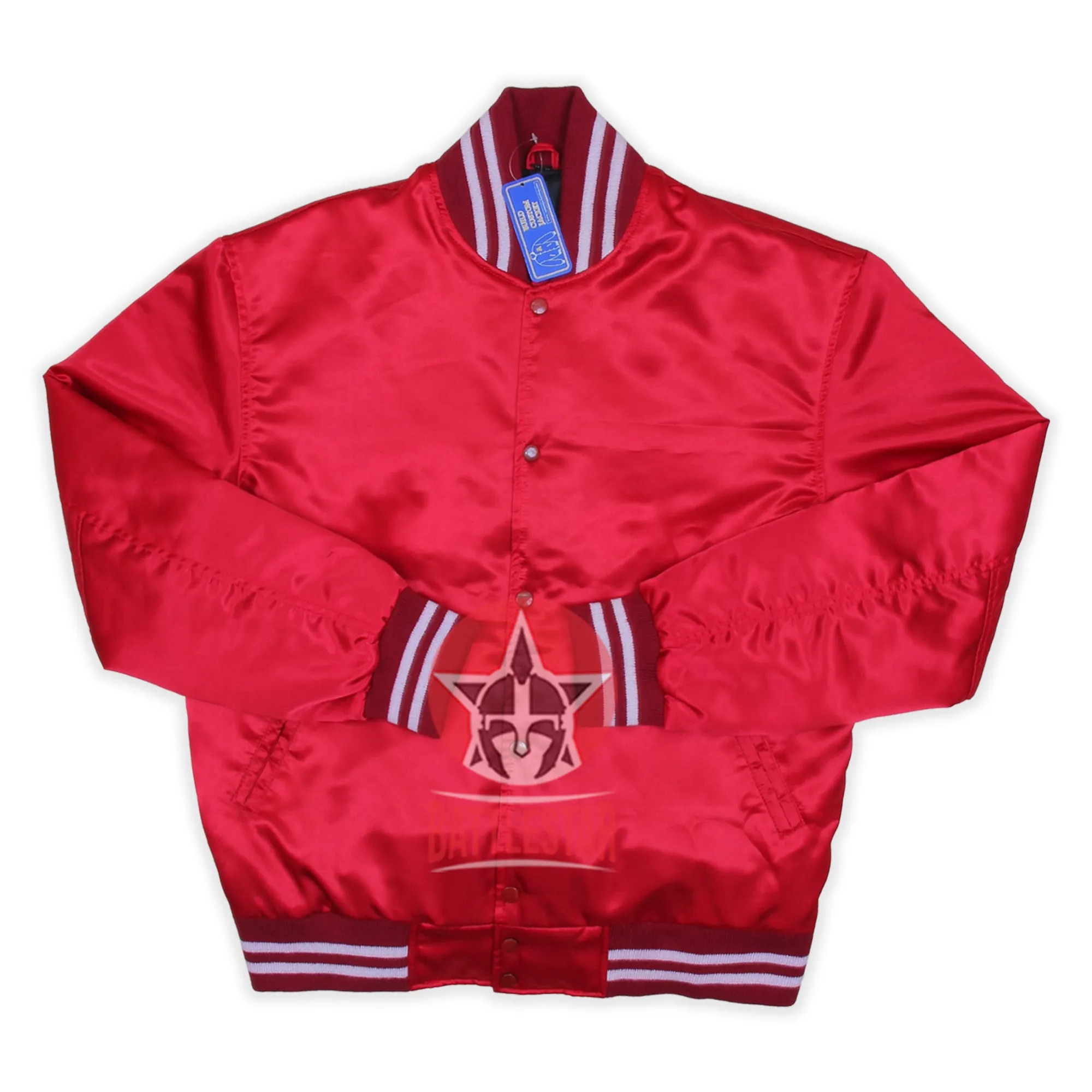 Red Satin Varsity Baseball Jacket