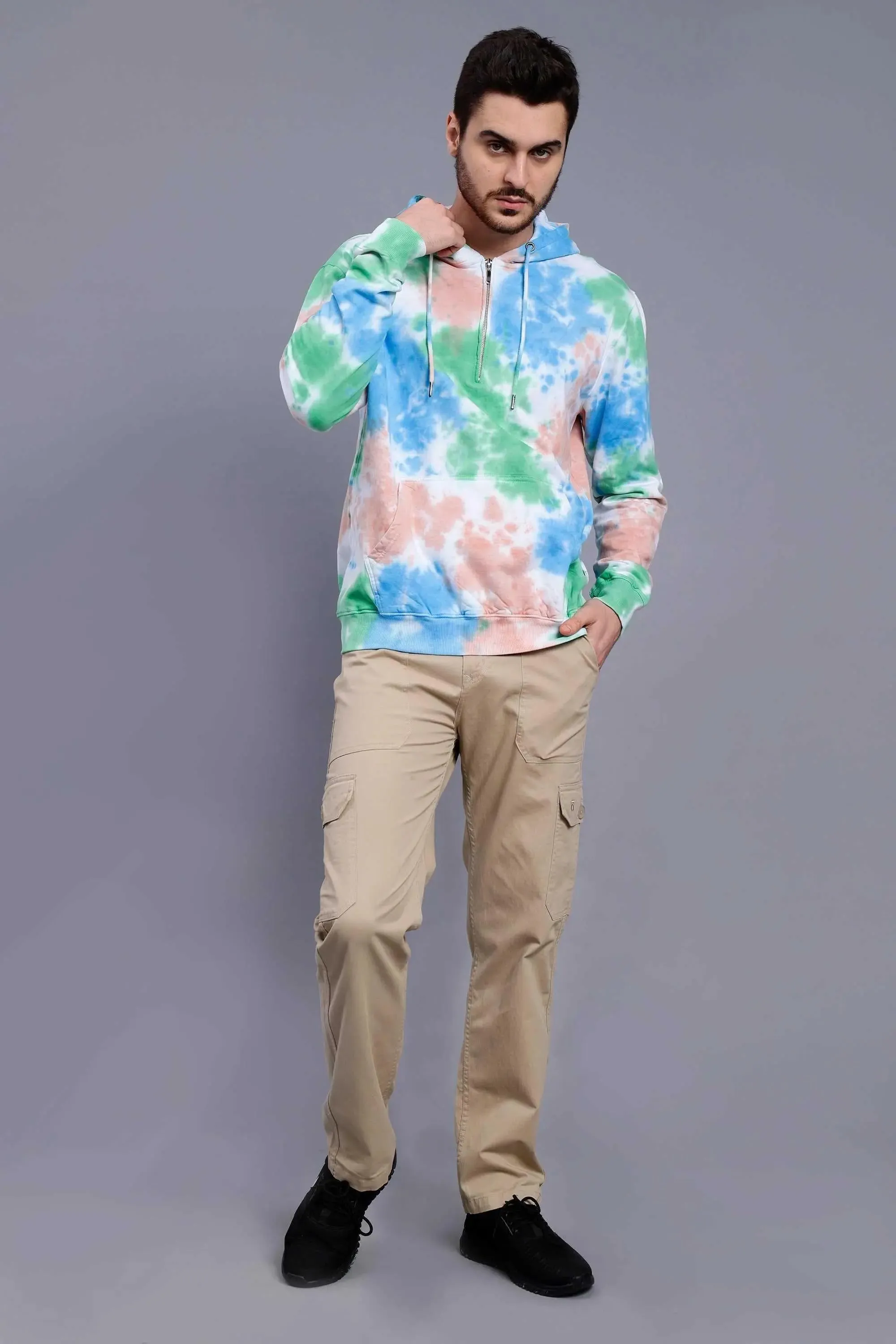 Regular Fit Tie Dye Premium Trendy Hoodie For Men