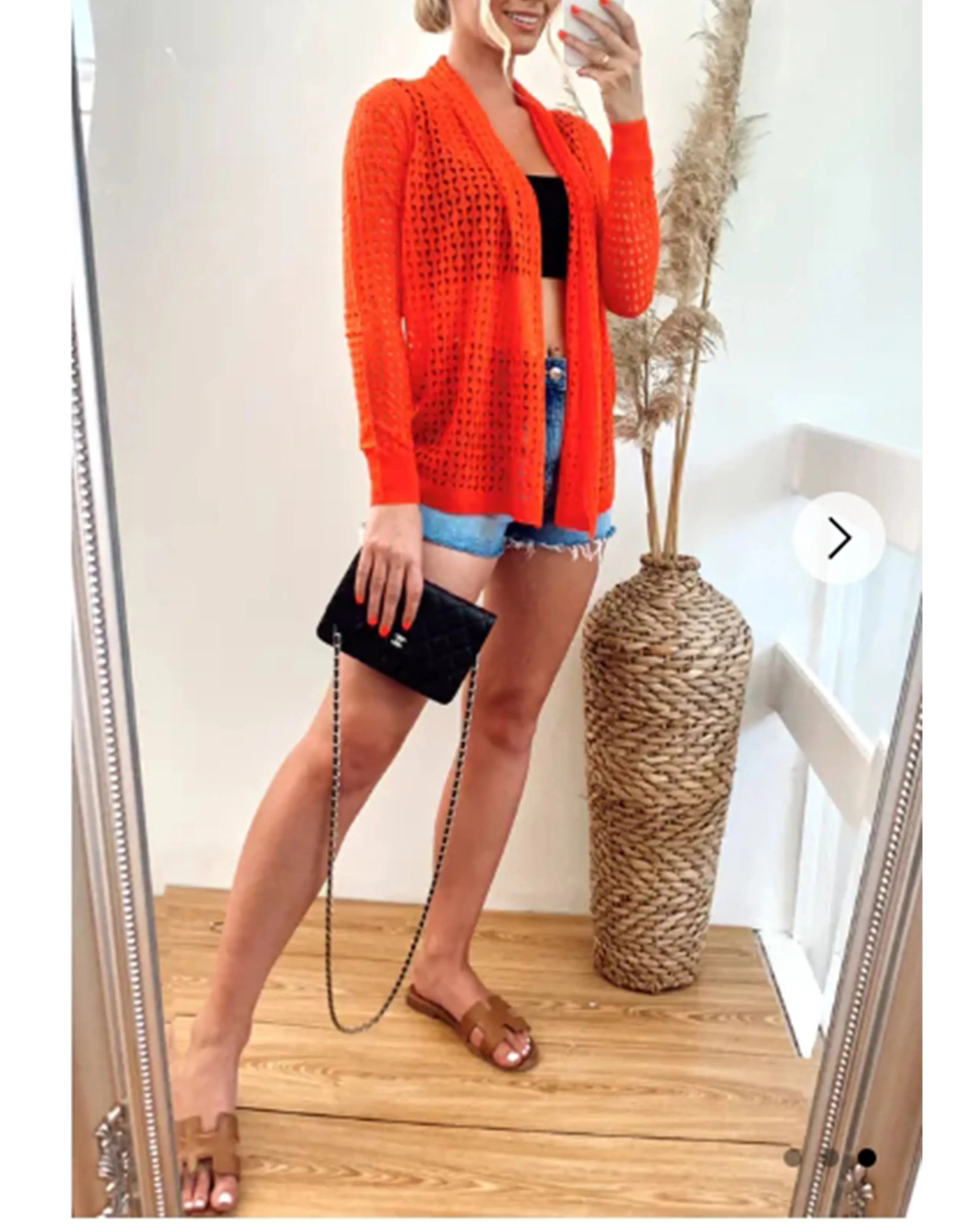 Relax Holiday fine knitted cardigan (Orange)